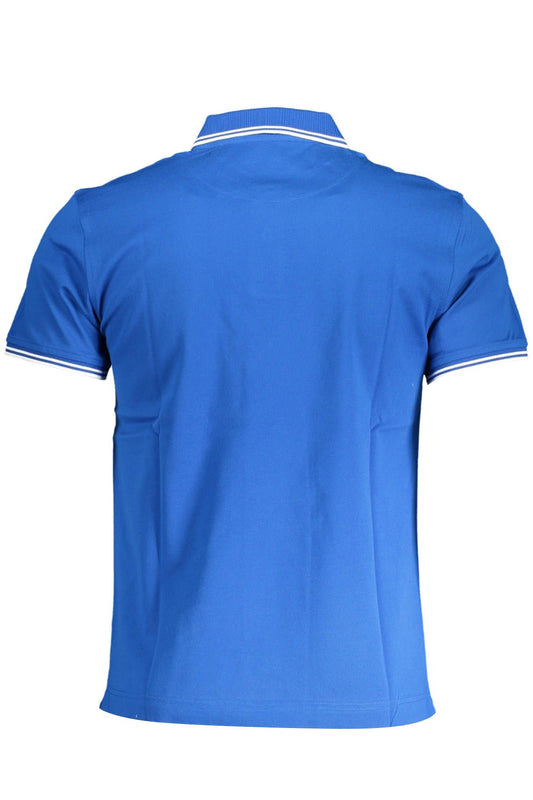 Elegant Blue Polo with Contrasting Details