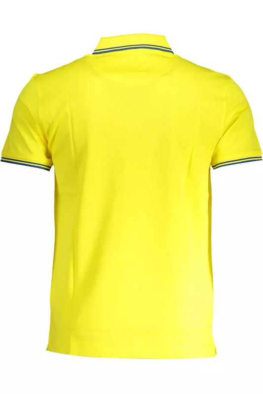 Chic Yellow Slim-Fit Polo with Contrast Detailing