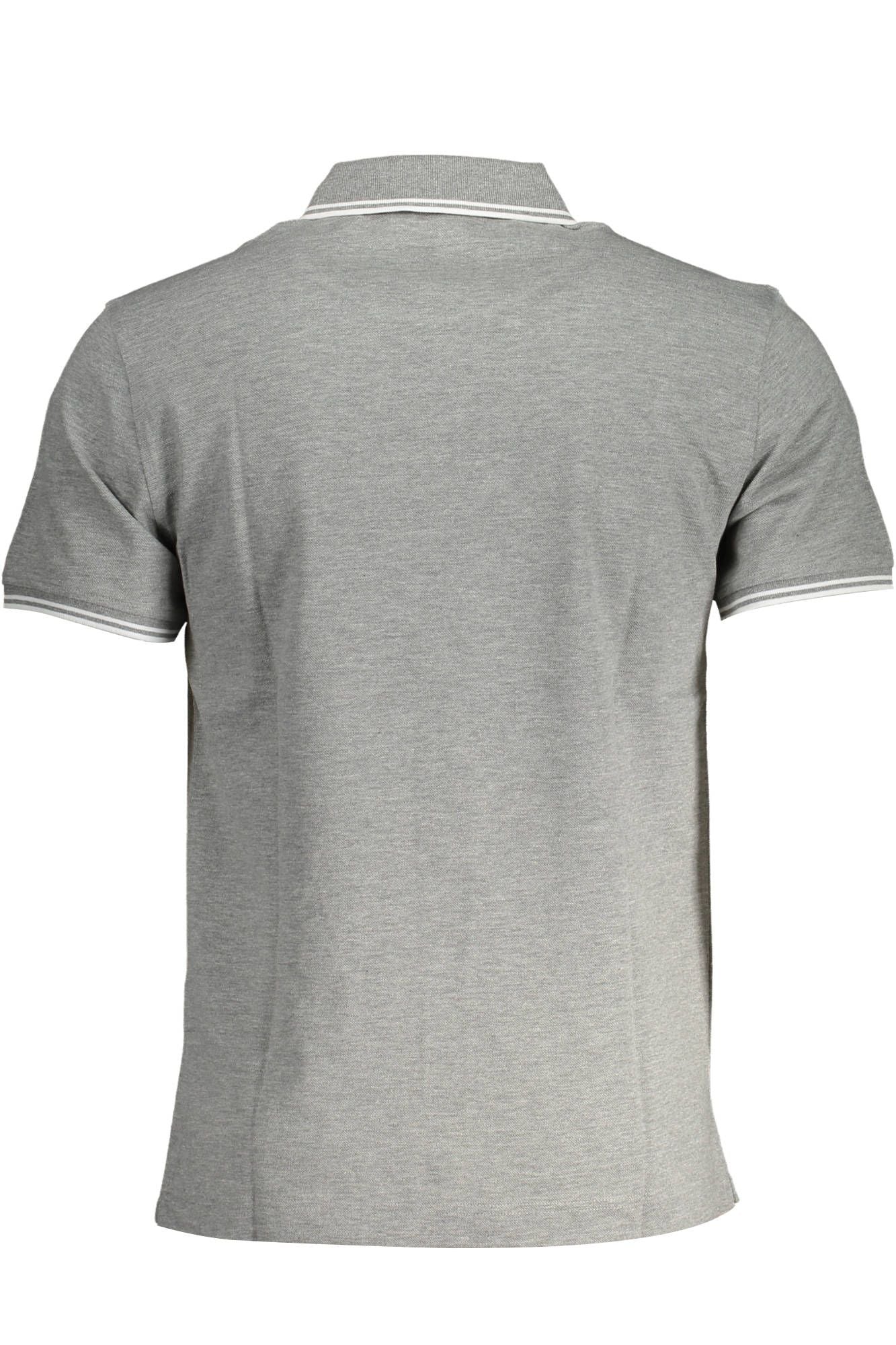 Slim-Fit Embroidered Grey Polo Shirt