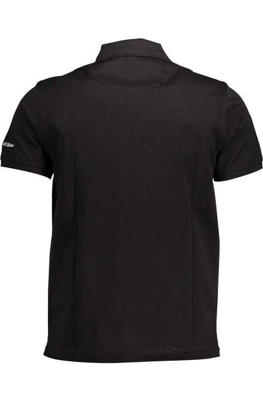 Elegant Black Embroidered Polo Shirt