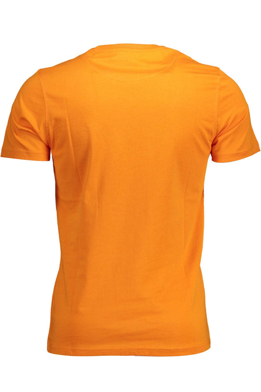 Sleek Orange Embroidered Logo Tee