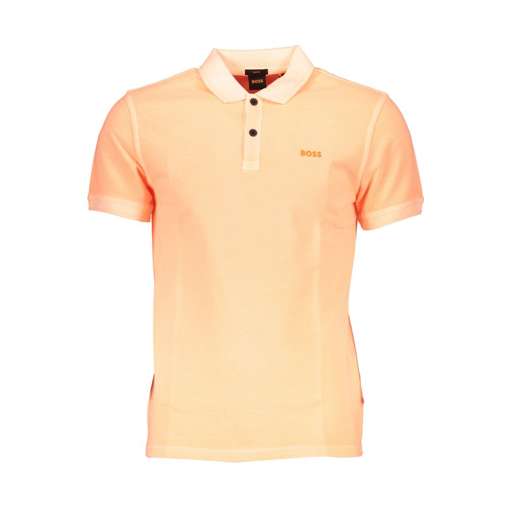 Sleek Slim Fit Polo Shirt in Vibrant Orange