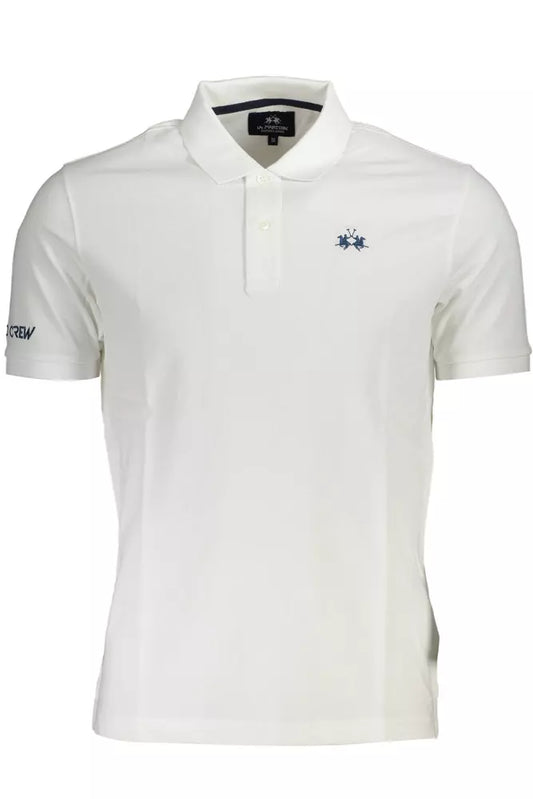 Elegant White Cotton Polo Shirt