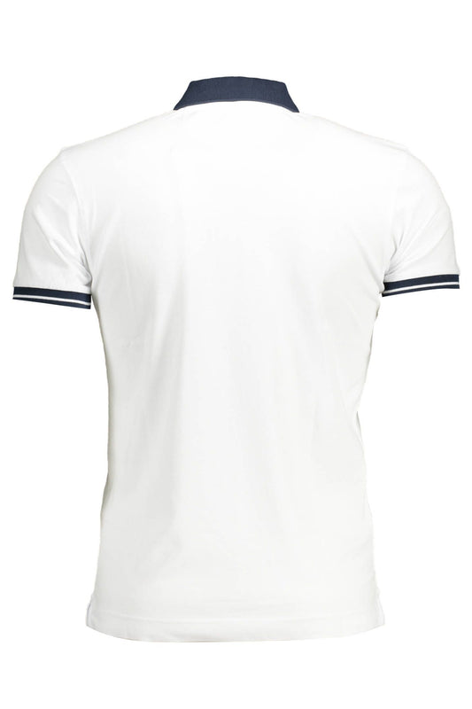 Sleek White Slim Fit Polo with Embroidery