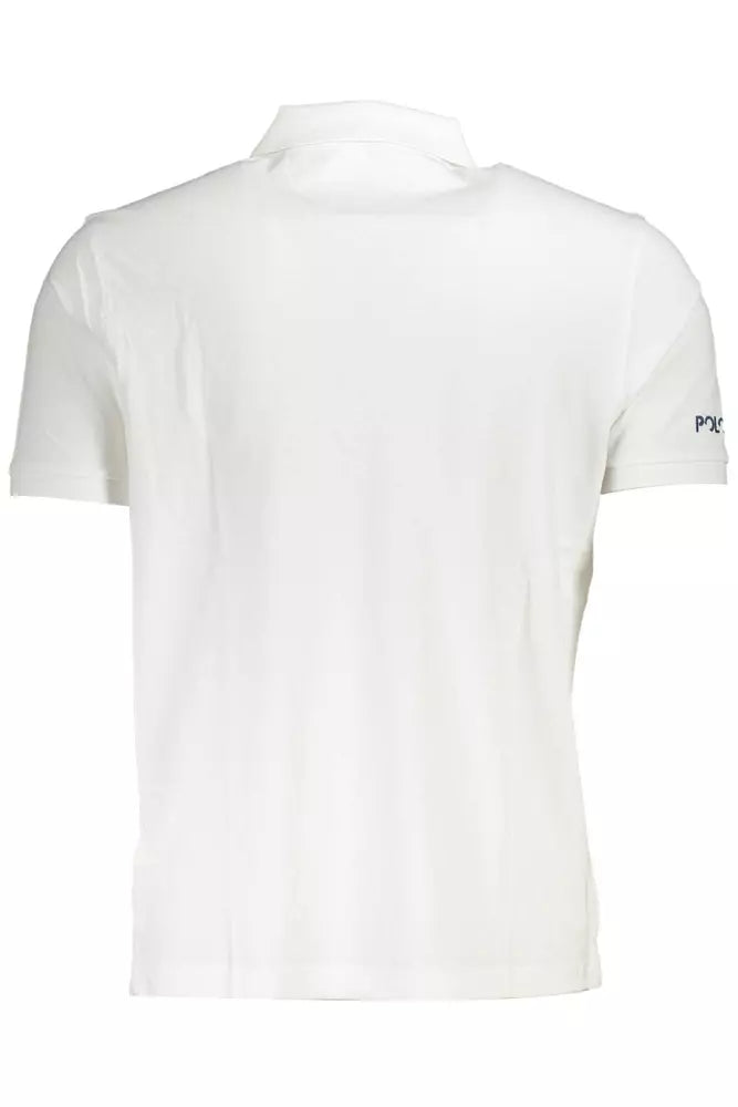 Elegant White Cotton Polo Shirt