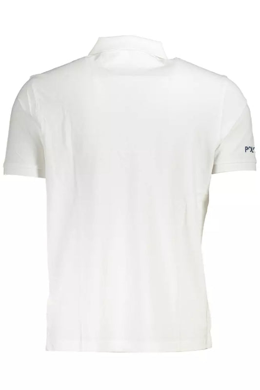 Elegant White Cotton Polo Shirt