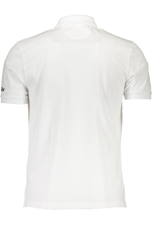 Elegant White Cotton Polo for the Sophisticated Man