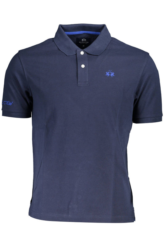 Elegant Short-Sleeved Blue Polo Shirt