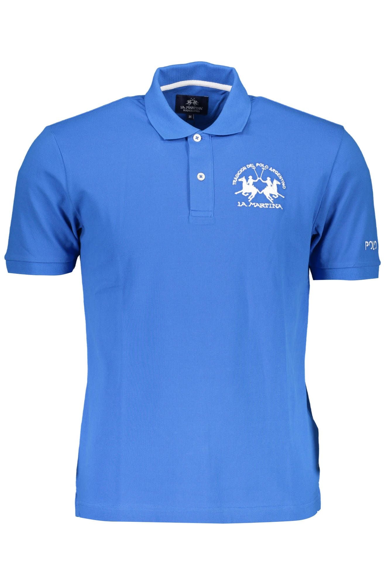 Elegant Blue Short-Sleeve Polo for Men