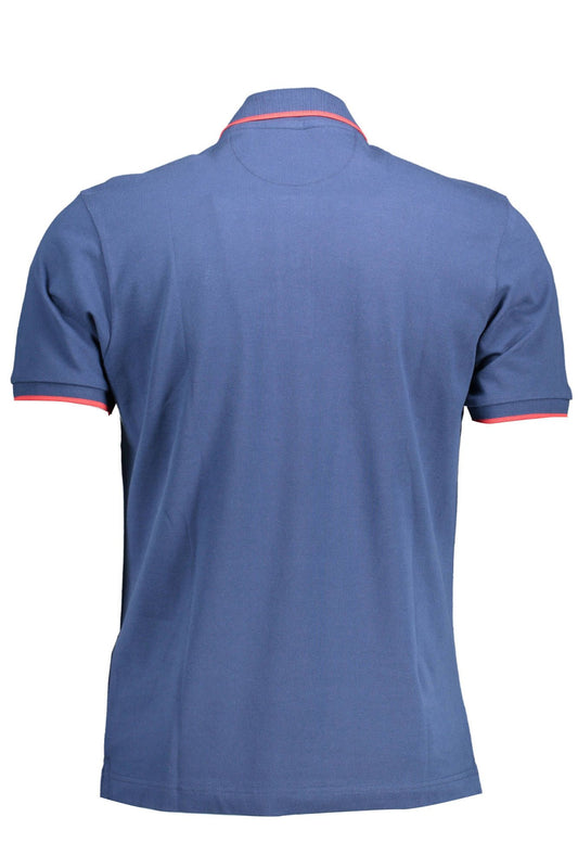 Elegant Blue Short-Sleeved Polo Shirt