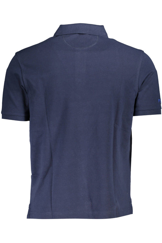 Elegant Short-Sleeved Blue Polo Shirt