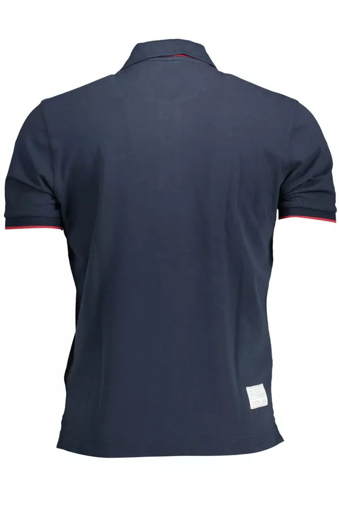 Dashing Blue Polo Shirt with Elegant Embroidery
