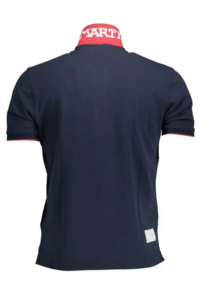 Dashing Blue Polo Shirt with Elegant Embroidery