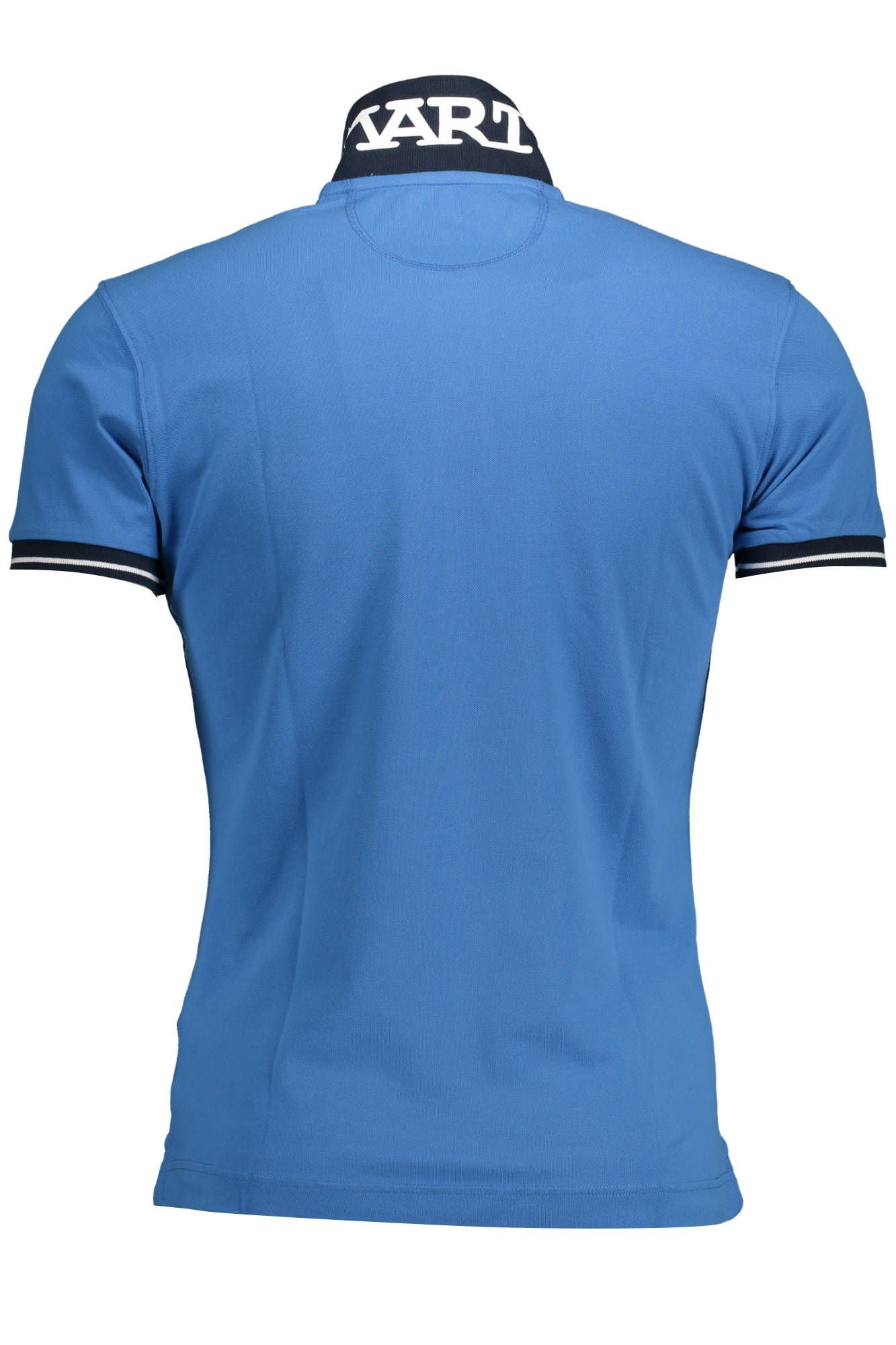 Sleek Blue Slim Fit Polo with Embroidery