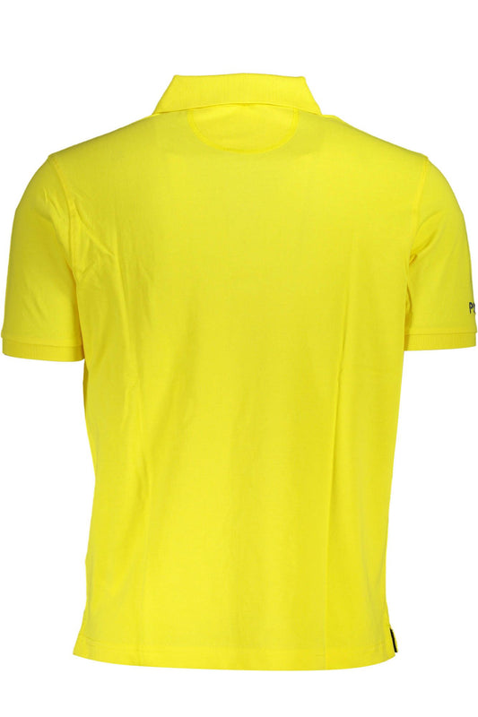 Yellow Cotton Polo Shirt with Embroidery Detail