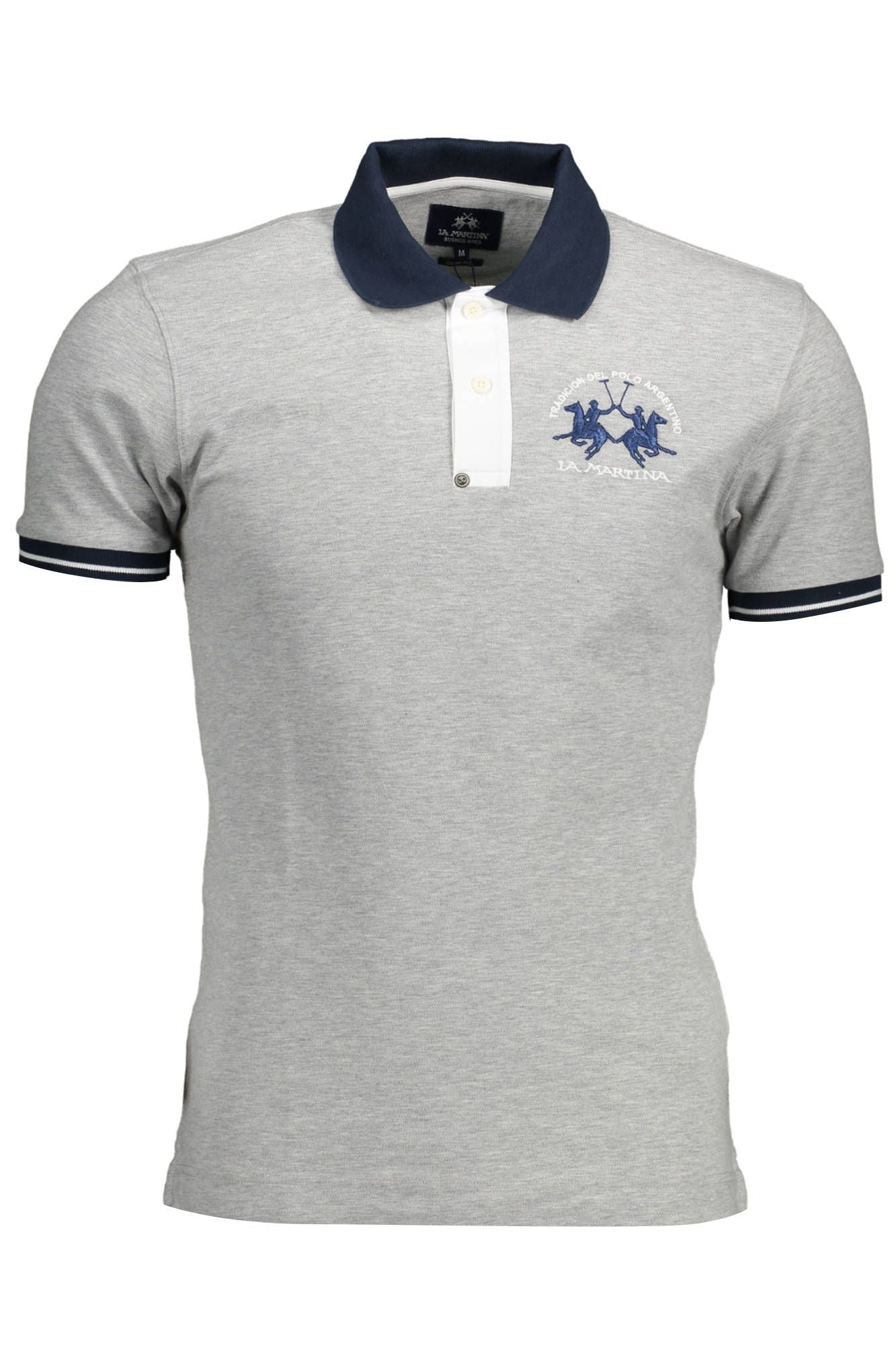 Chic Slim Fit Gray Polo with Contrasting Detail