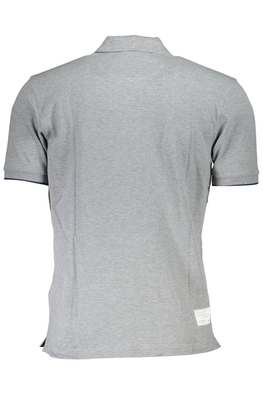 Elegant Gray Polo with Embroidered Details