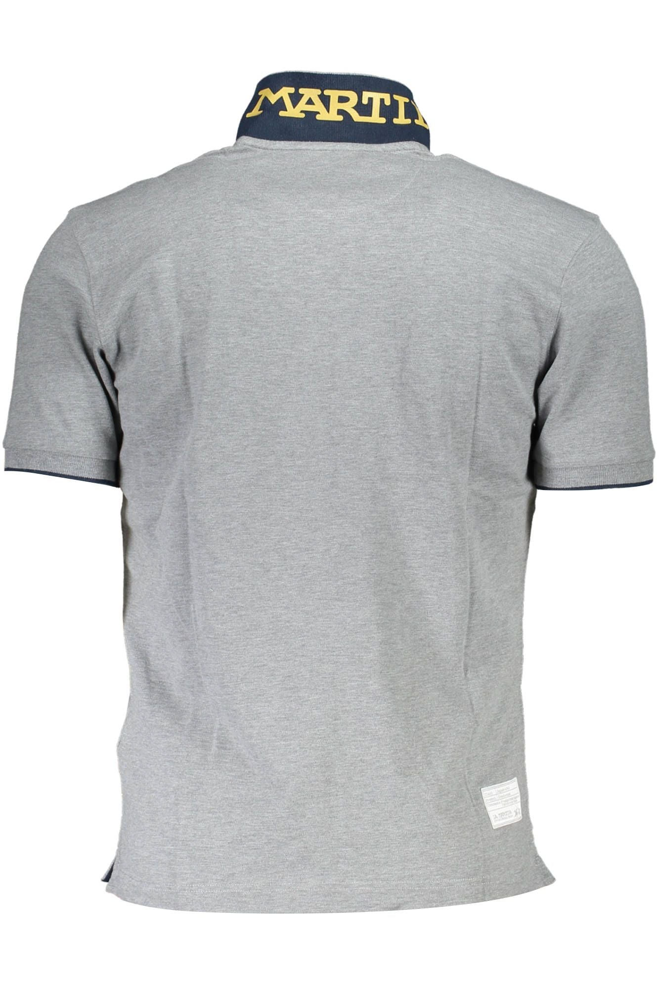 Elegant Gray Polo with Embroidered Details
