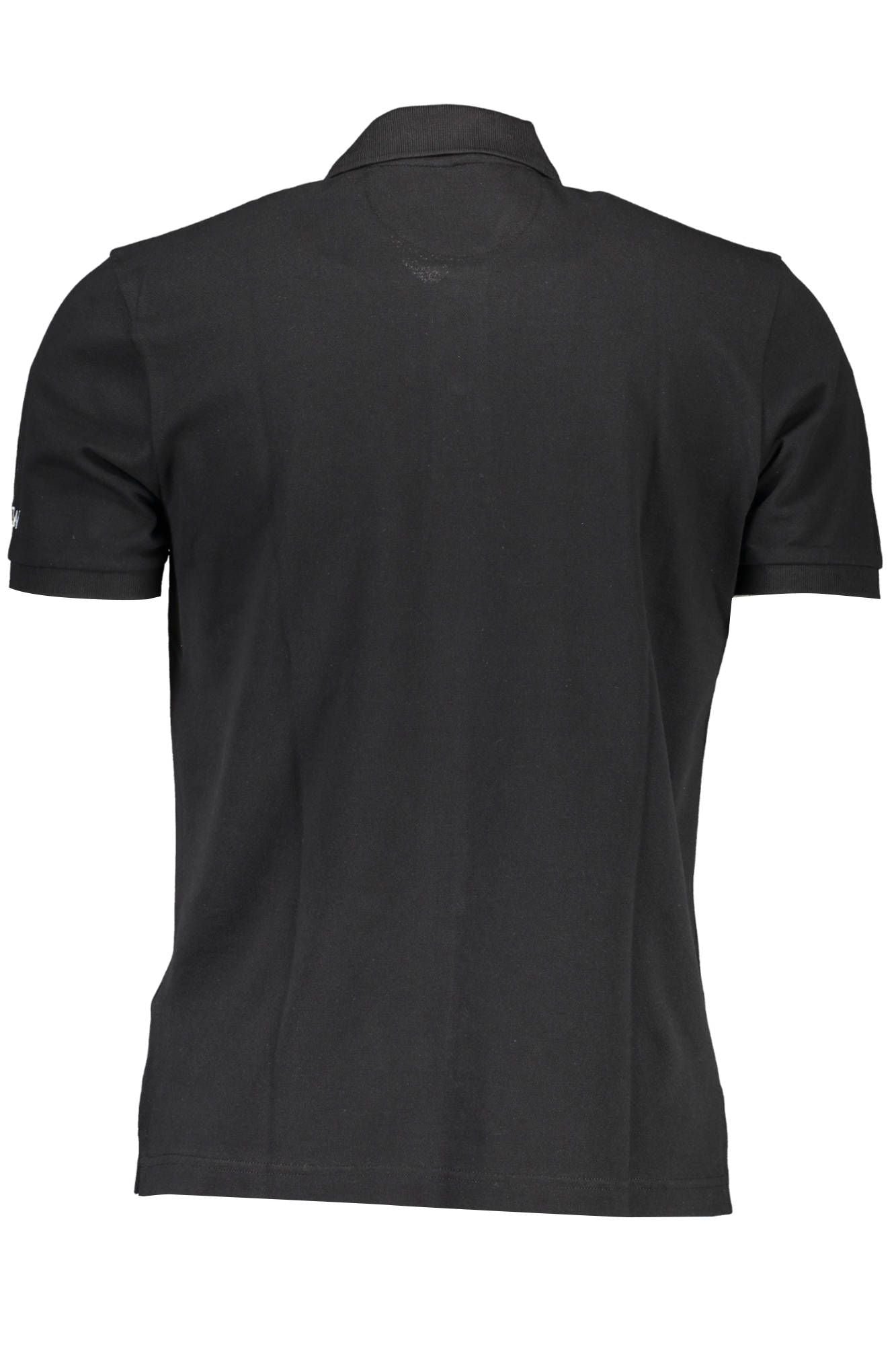 Elegant Black Cotton Polo with Logo Embroidery
