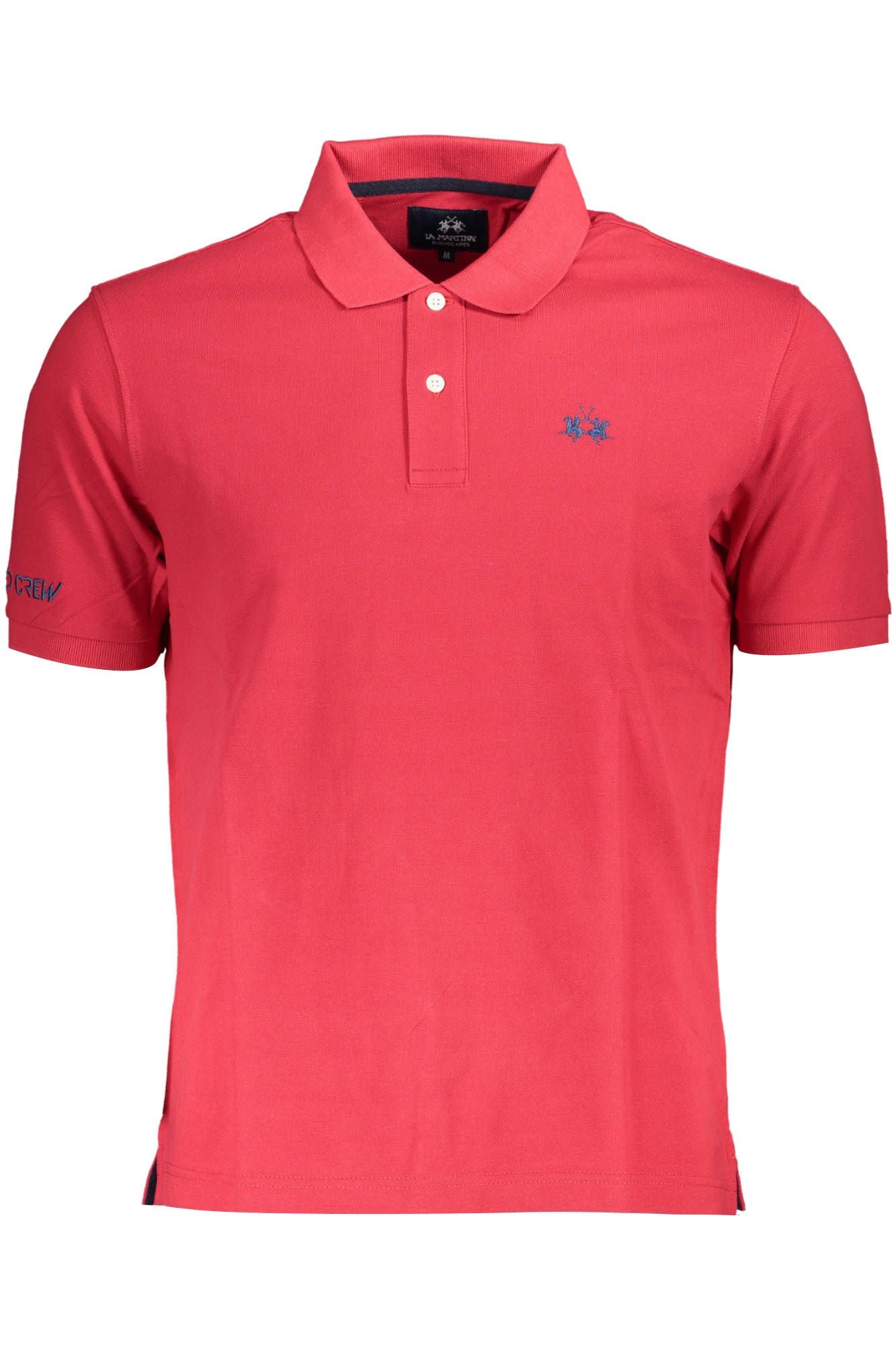 Elegant Red Cotton Polo Shirt with Embroidery