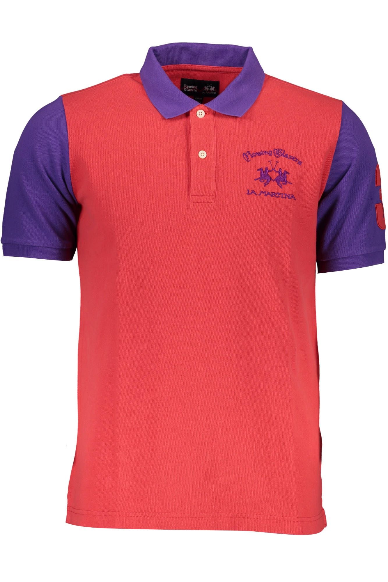 Sleek Red Cotton Polo with Embroidery
