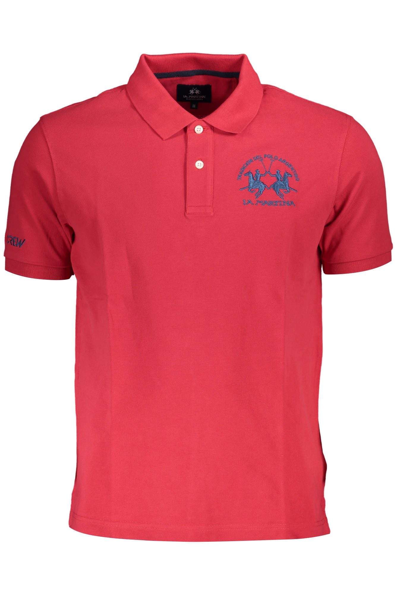 Chic Red Short-Sleeved Embroidered Polo
