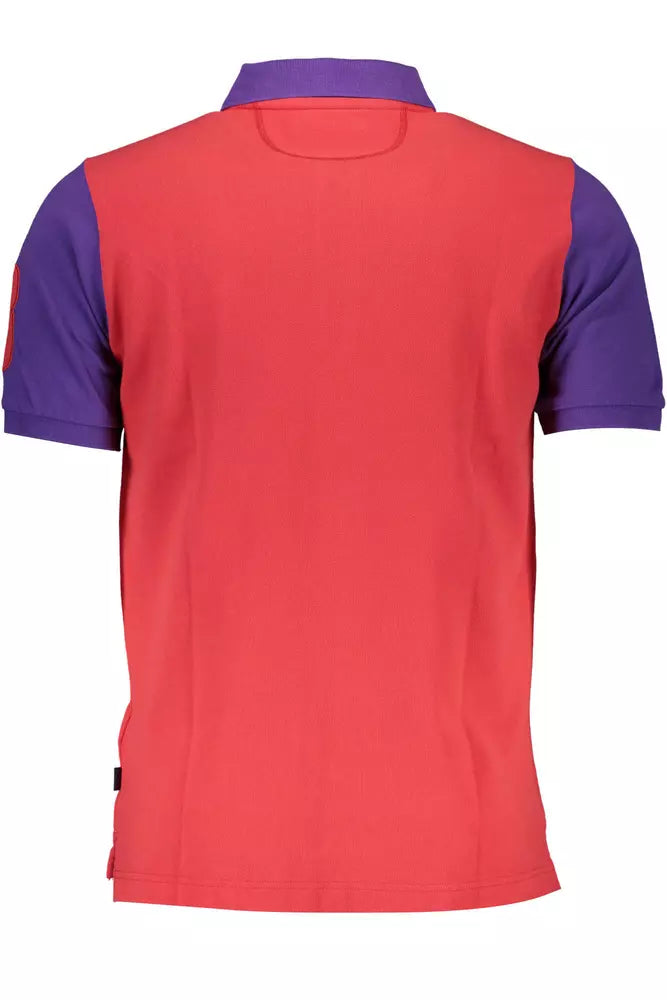 Elegant Pink Polo with Contrasting Details