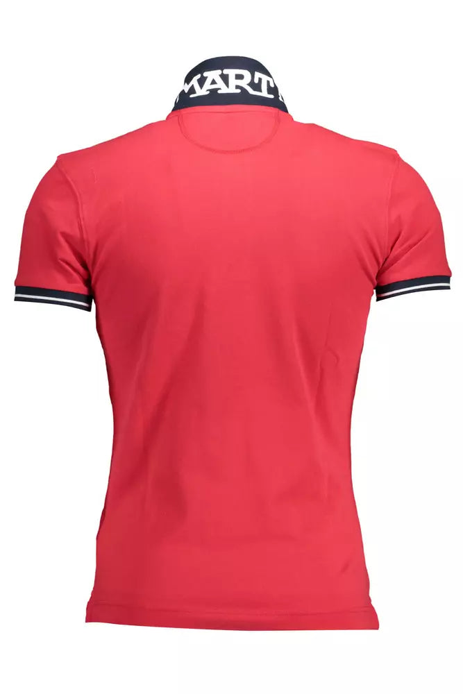 Chic Slim Fit Pink Polo with Embroidery Details