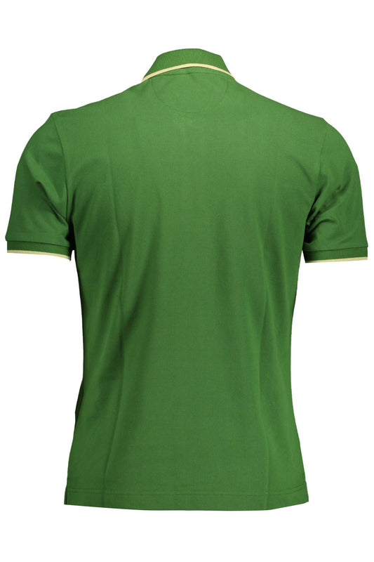 Chic Green Embroidered Cotton Polo Shirt