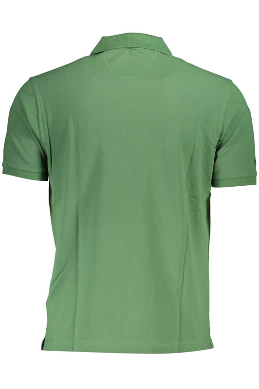 Emerald Elegance Cotton Polo Shirt
