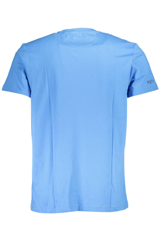 Chic Light Blue Embroidered Tee for Men