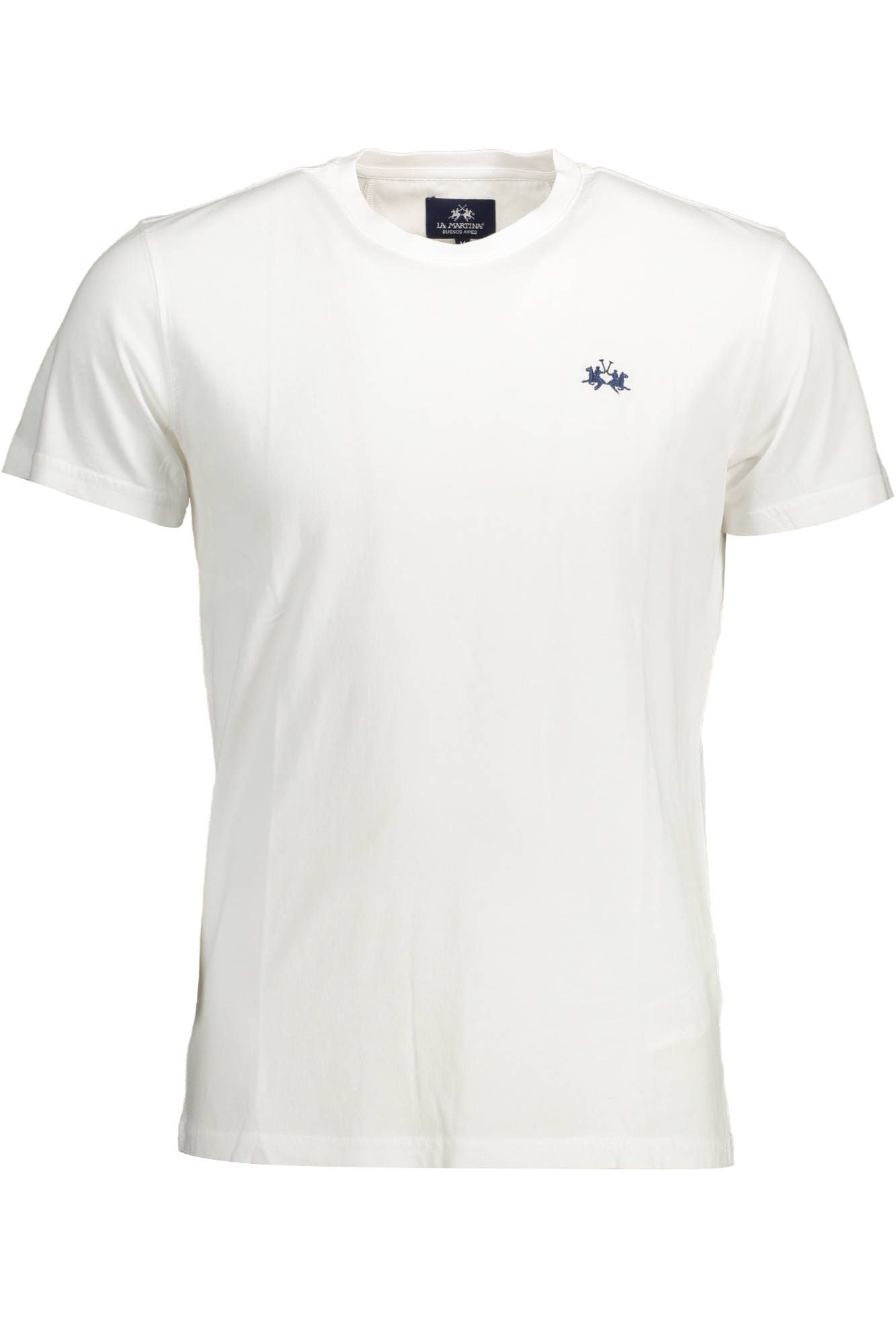 Chic White Embroidered Logo Tee