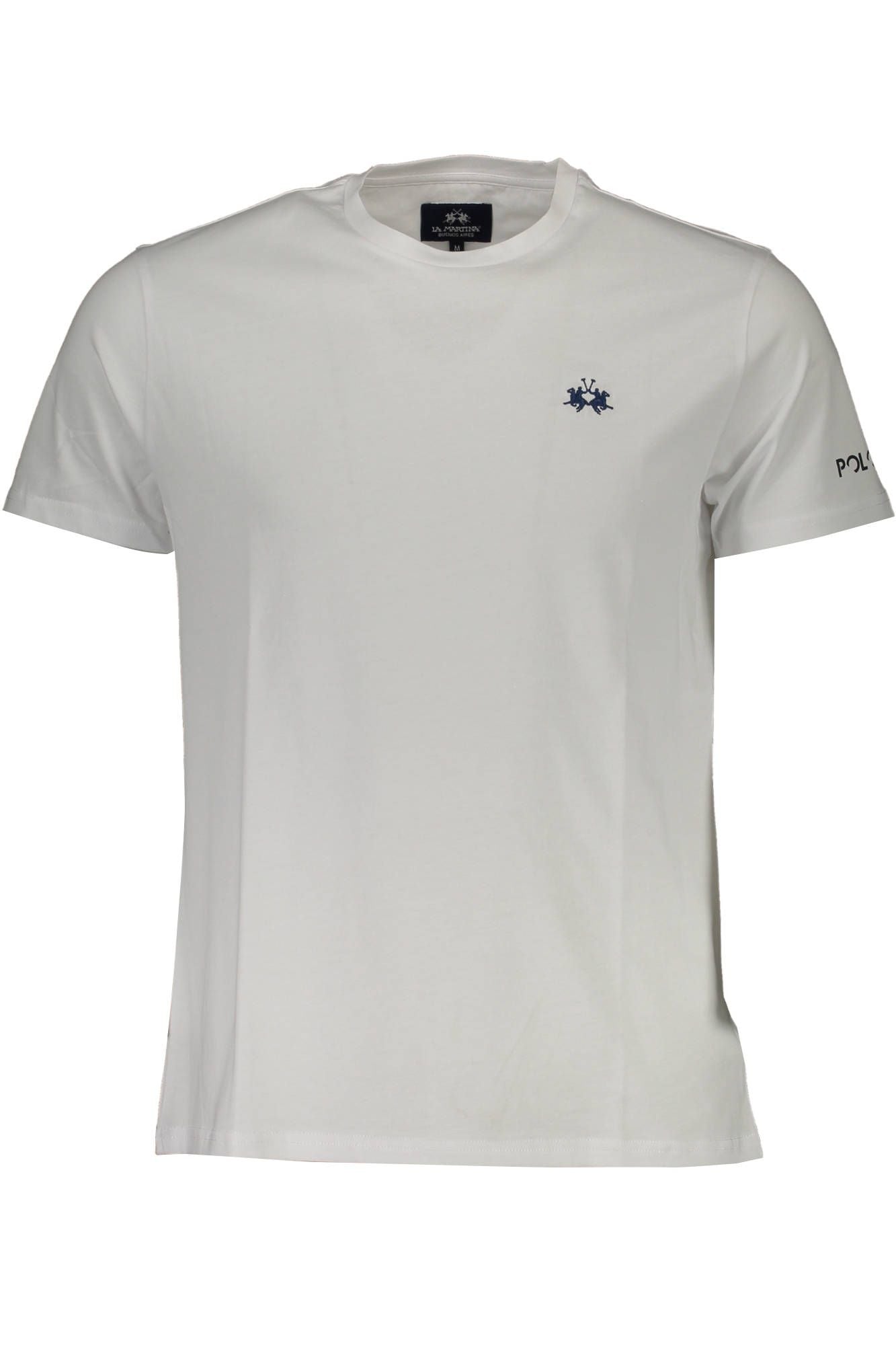 Embroidered Logo White Tee for Men