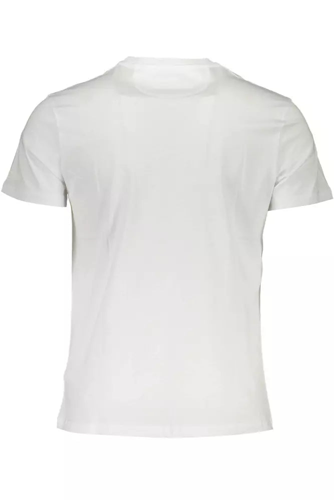 Elegant White Crew Neck Tee with Logo Print