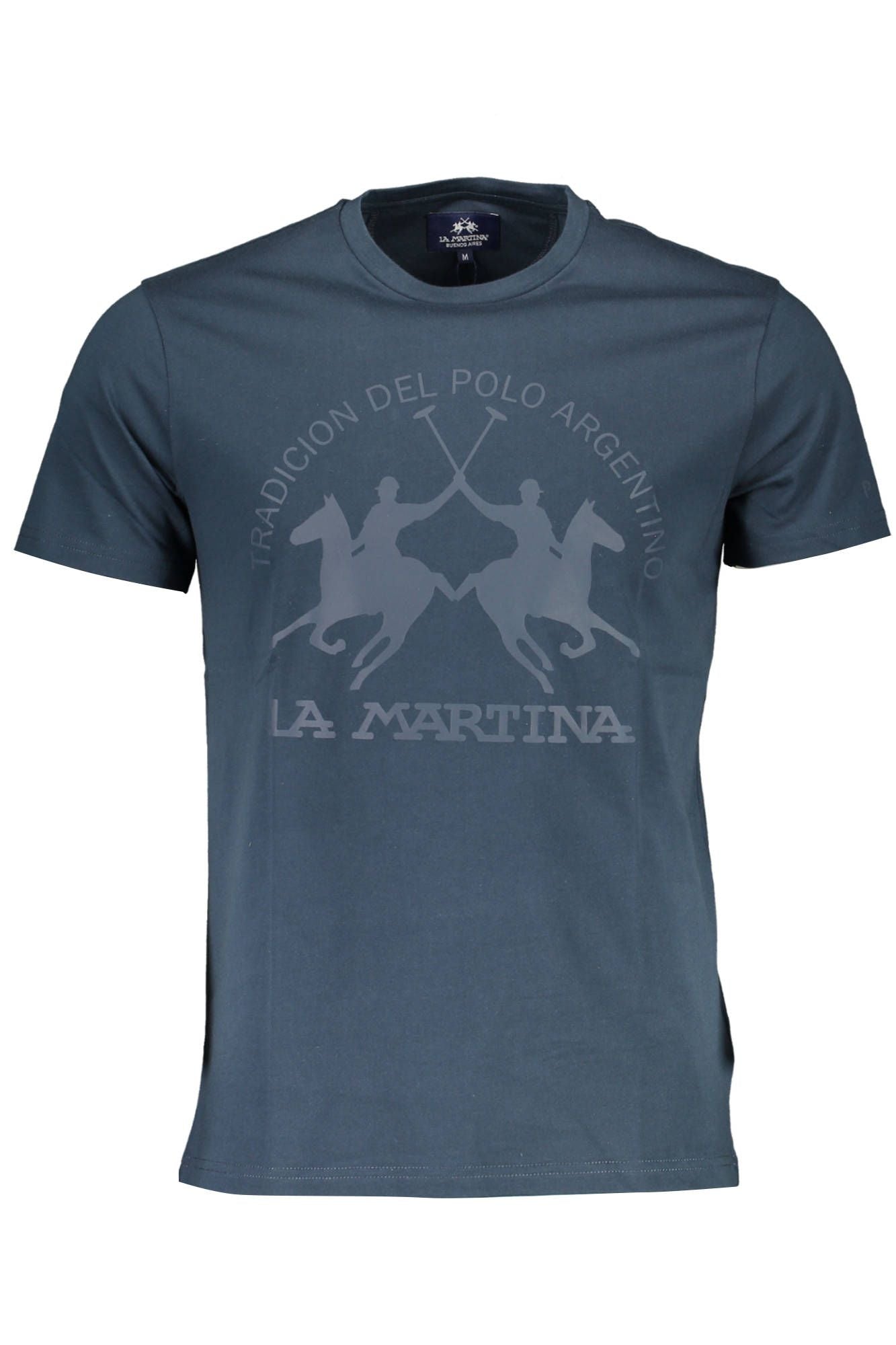 Chic Blue Crew Neck Logo Tee