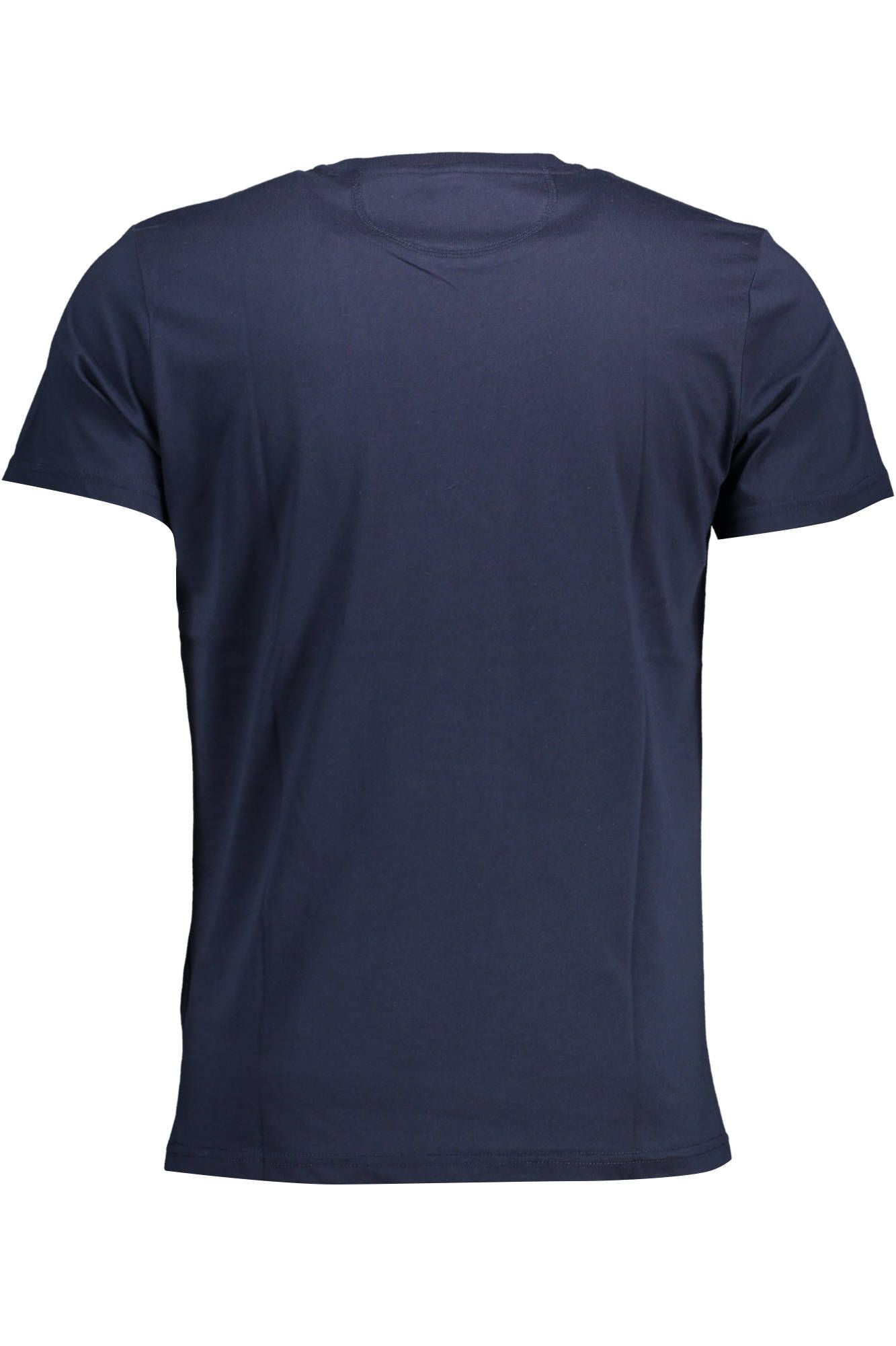 Elegant Crew Neck Logo Tee in Blue