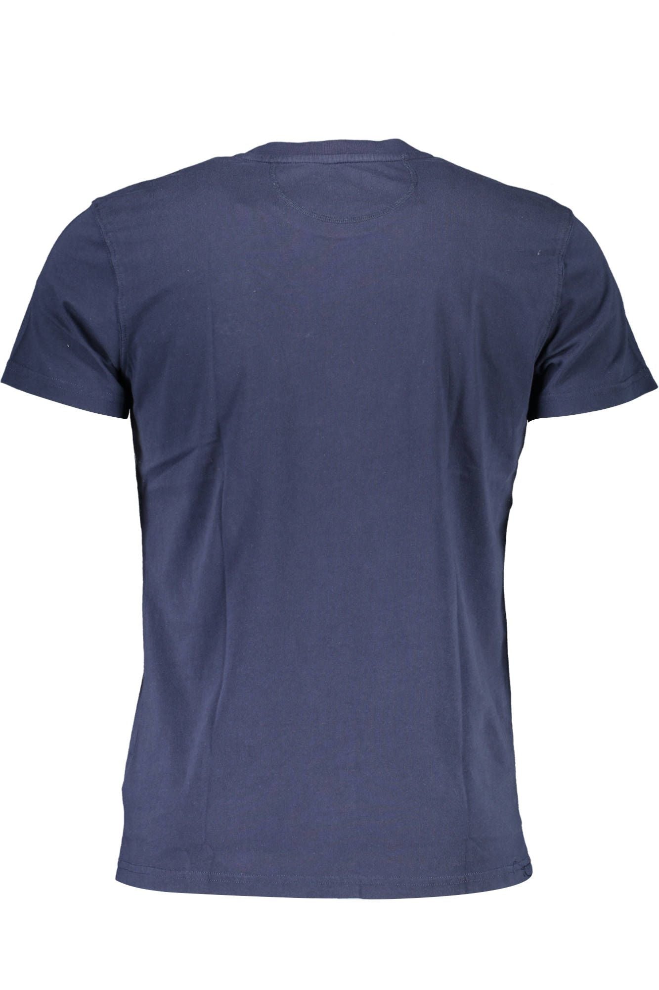 Elegant Blue Embroidered Cotton Tee
