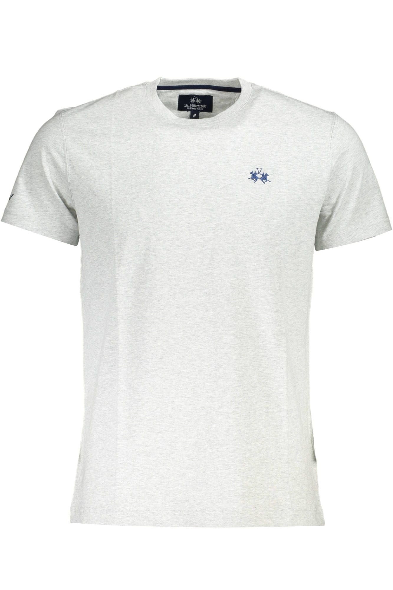 Elegant Gray Iconic Embroidered T-Shirt