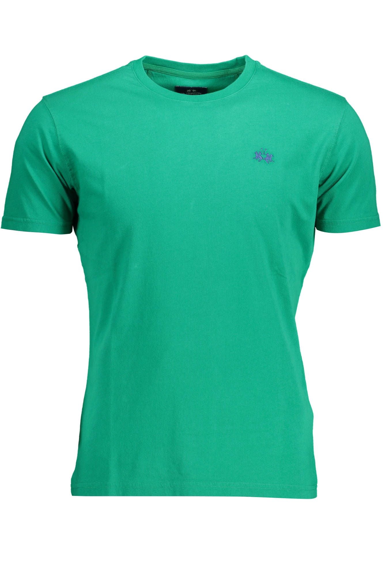 Emerald Elegance Cotton Tee with Iconic Embroidery