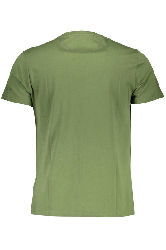 Embroidered Logo Green Cotton T-Shirt