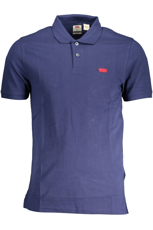 Slim Fit Blue Short-Sleeved Polo Shirt