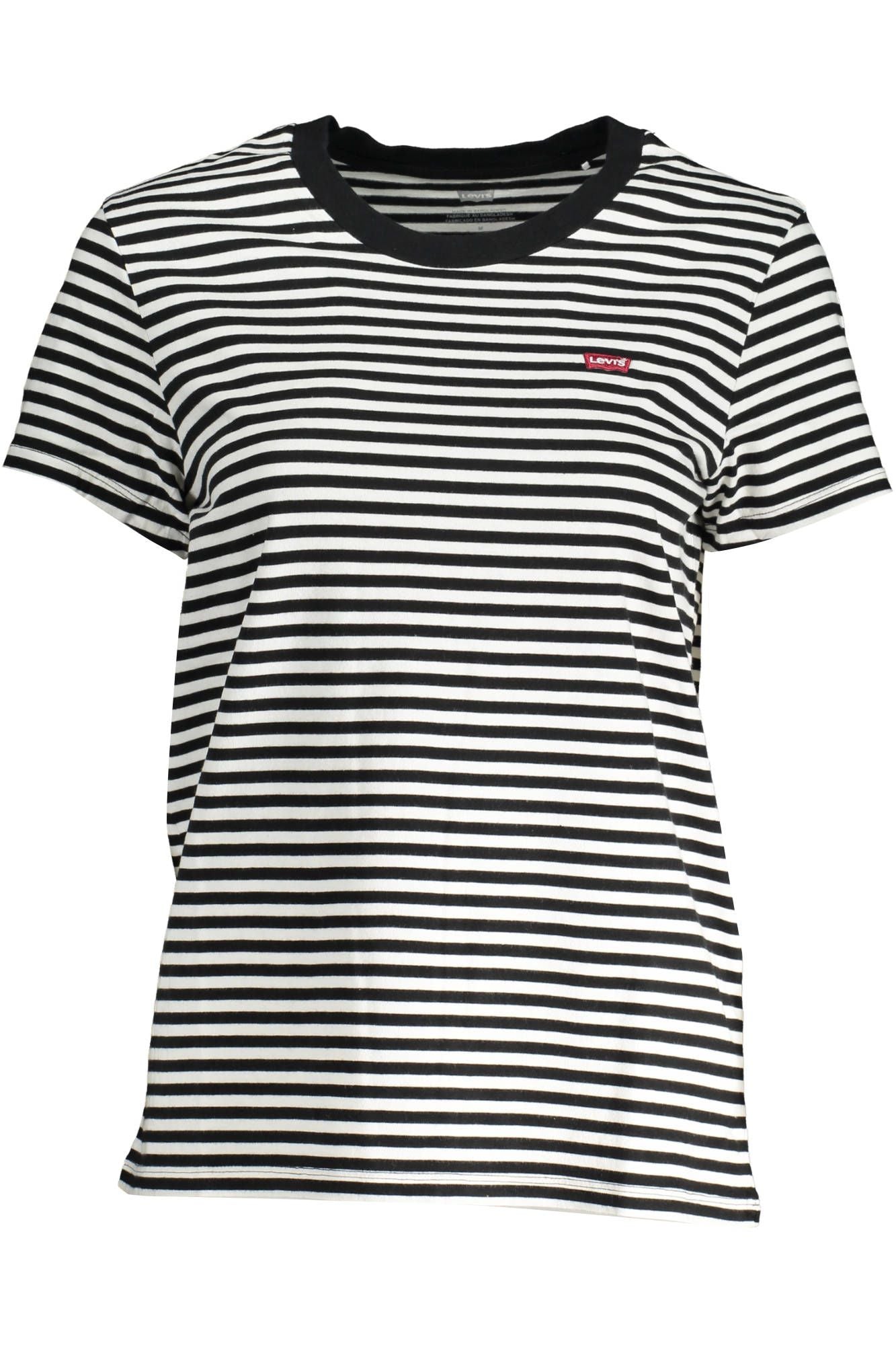 Chic Black Cotton Tee with Classic Logo