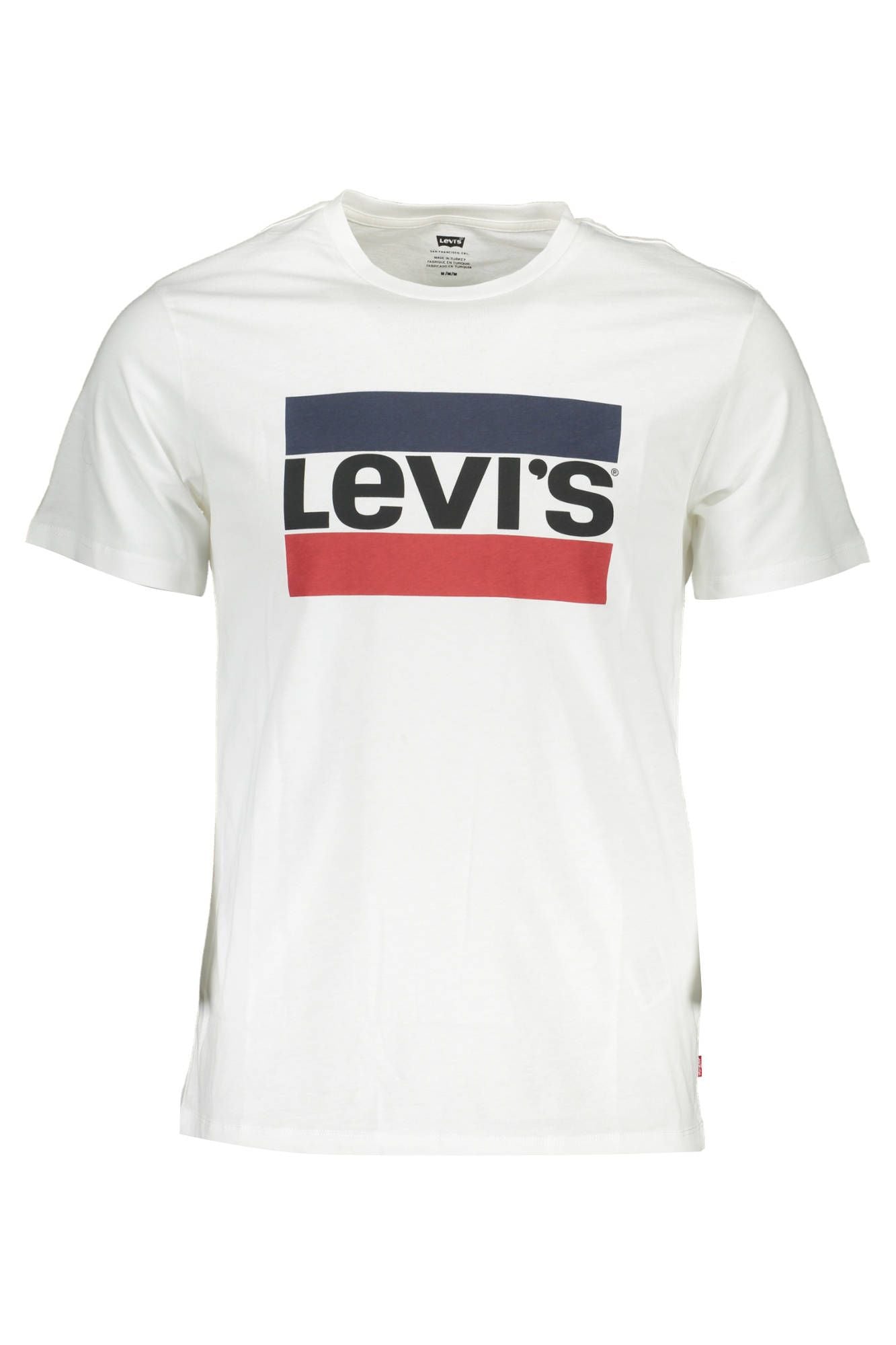 Crisp White Crew Neck Cotton Tee with Logo Print