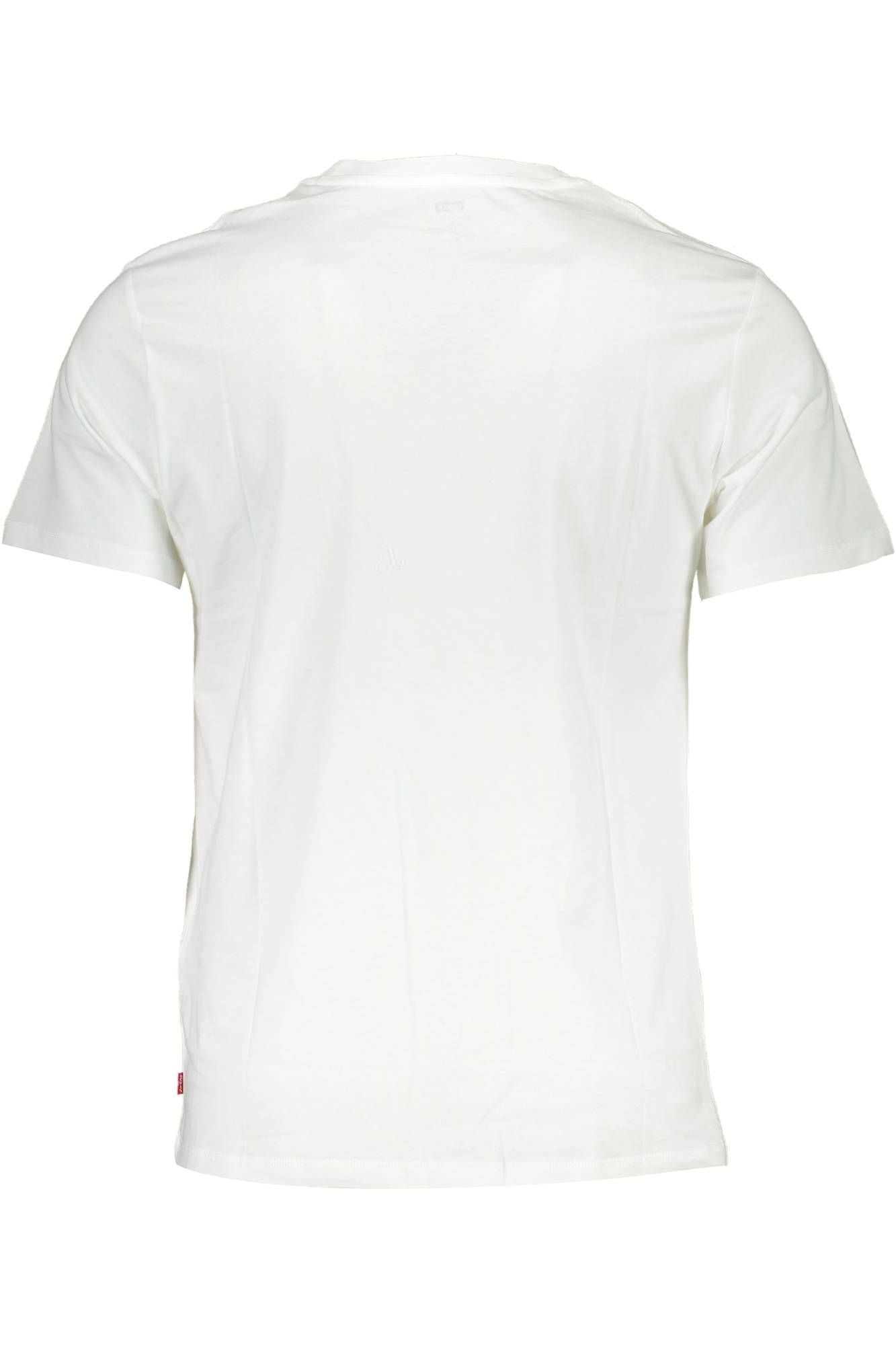Crisp White Crew Neck Cotton Tee with Logo Print