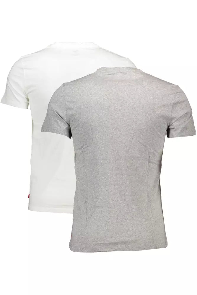 Sleek White Slim Fit Round Neck Tees Twin-Pack