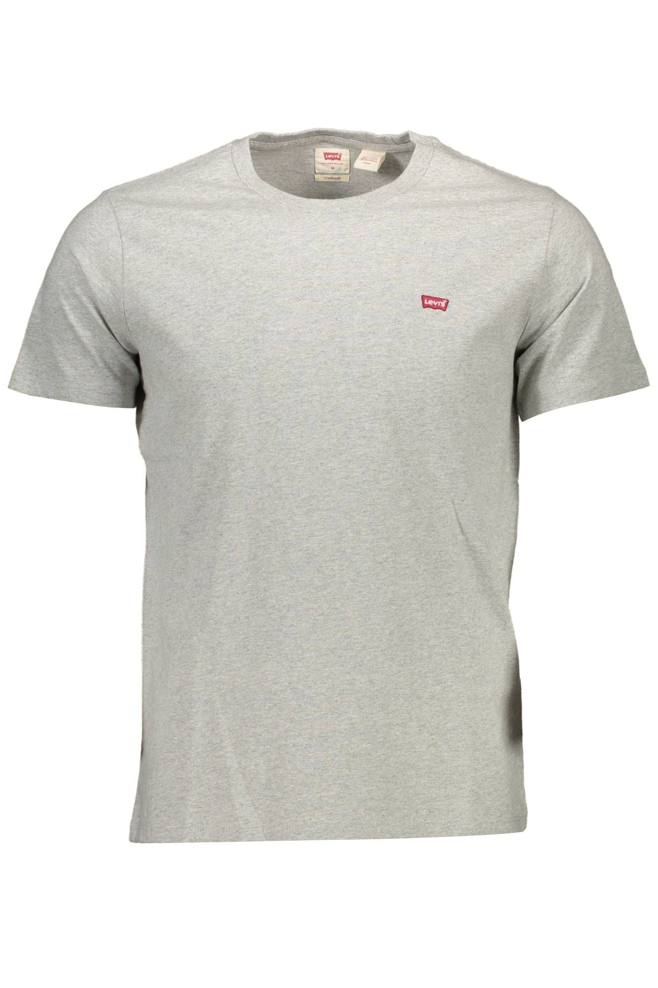 Chic Gray Crew Neck Cotton Tee