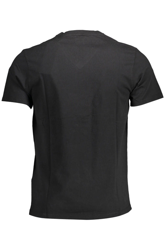 Elegant V-Neck Black Cotton Tee