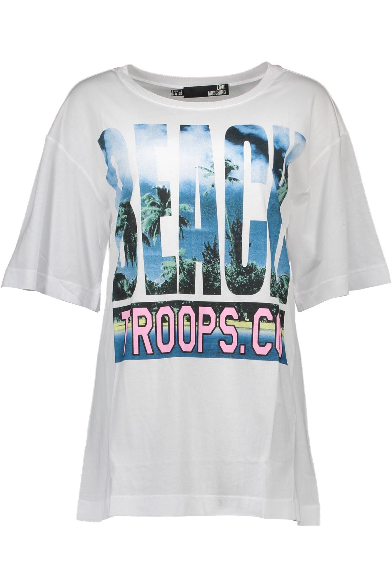 Chic White Logo Print Tee with Short Sleeves