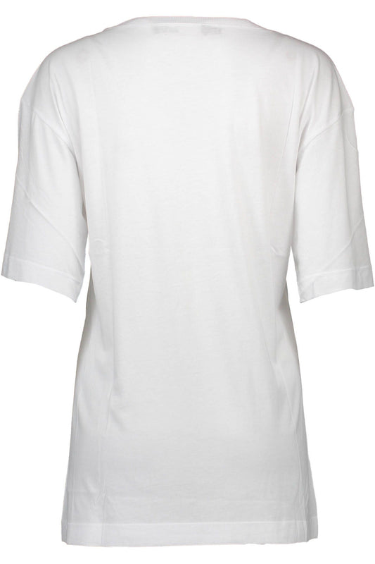 Chic White Logo Print Tee with Short Sleeves