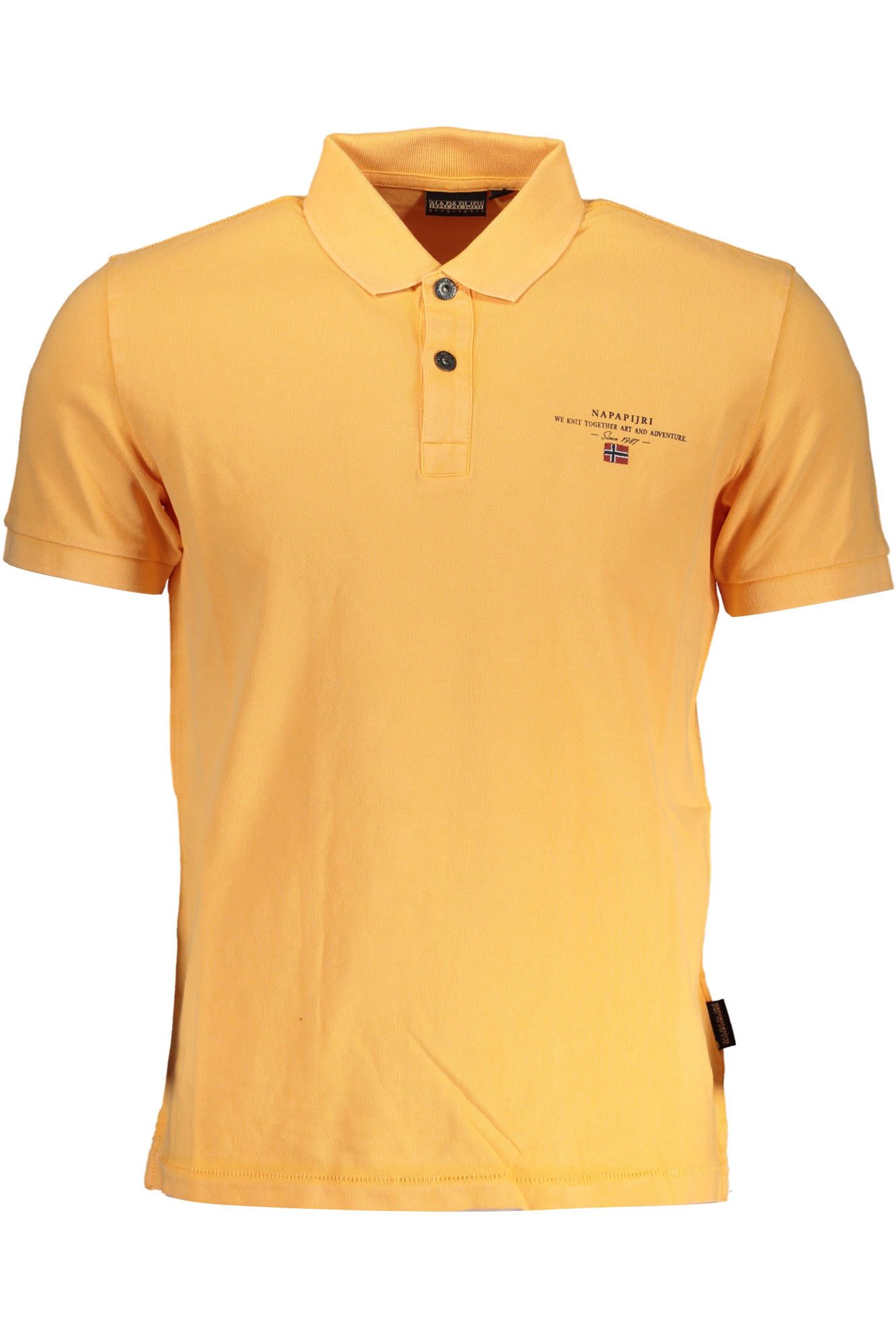 Elegant Orange Cotton Polo with Embroidery